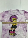 The Simpsons Girls Purple Tie Dye Short Sleeve Shirt Size Small