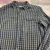 Baldwin Long Sleeve Gray Plaid Flannel Button Up Shirt Women Size Large *