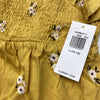Old Navy Yellow Floral Print Flutter-Sleeve Smocked Swing Top Girls Size L 10-12