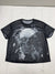 Shein Curve Womens Black Sheer Skull Print Short Sleeve Shirt Size 3XL