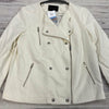 Banana Republic White Button Zip Up Moto Jacket Blazer Women Size 12 NEW *