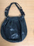 Fossil Hobo Purse Shoulder Bag Black Metallic Leather