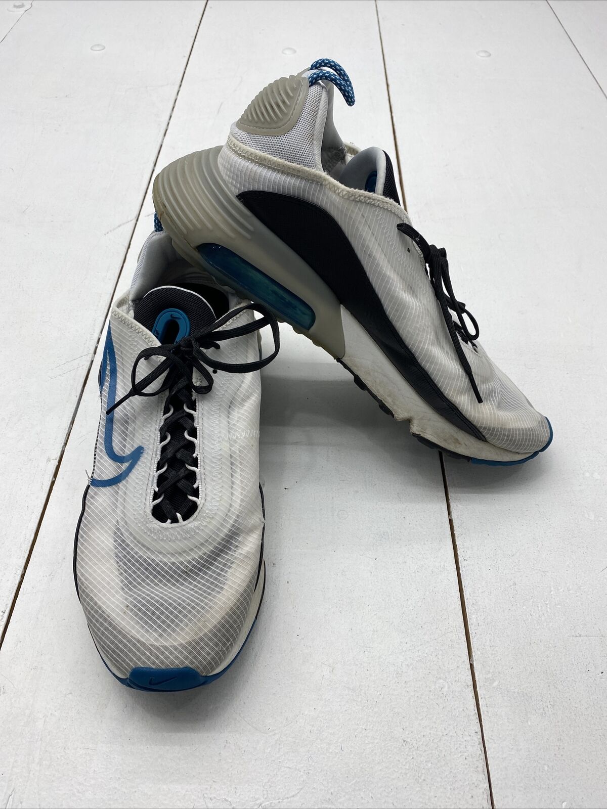 Nike CV8835-100 Air Max 2090 White/Green Abyss/Black Running Shoes Men Sz 11.5*