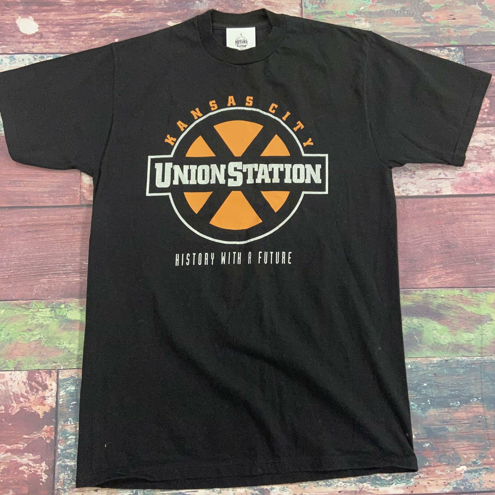 Vintage Swingster Kansas City Union Station Black T-Shirt Men Size L USA Made *