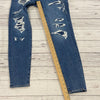 American Eagle AEO Curvy Hi-Rise Blue Distressed Denim Jeans Women Size 0 NEW *