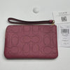 Coach Corner Zip Wristlet Perforated Signature Leather Rouge Pink 2961 NEW *