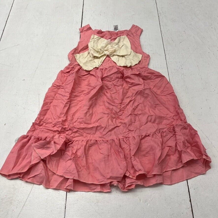 Pink Sleeveless Tiered Bow Dress Girls Size Medium NEW