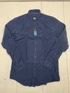 American Tall Mens Dark Blue Long Sleeve Button Up Shirt Size Large