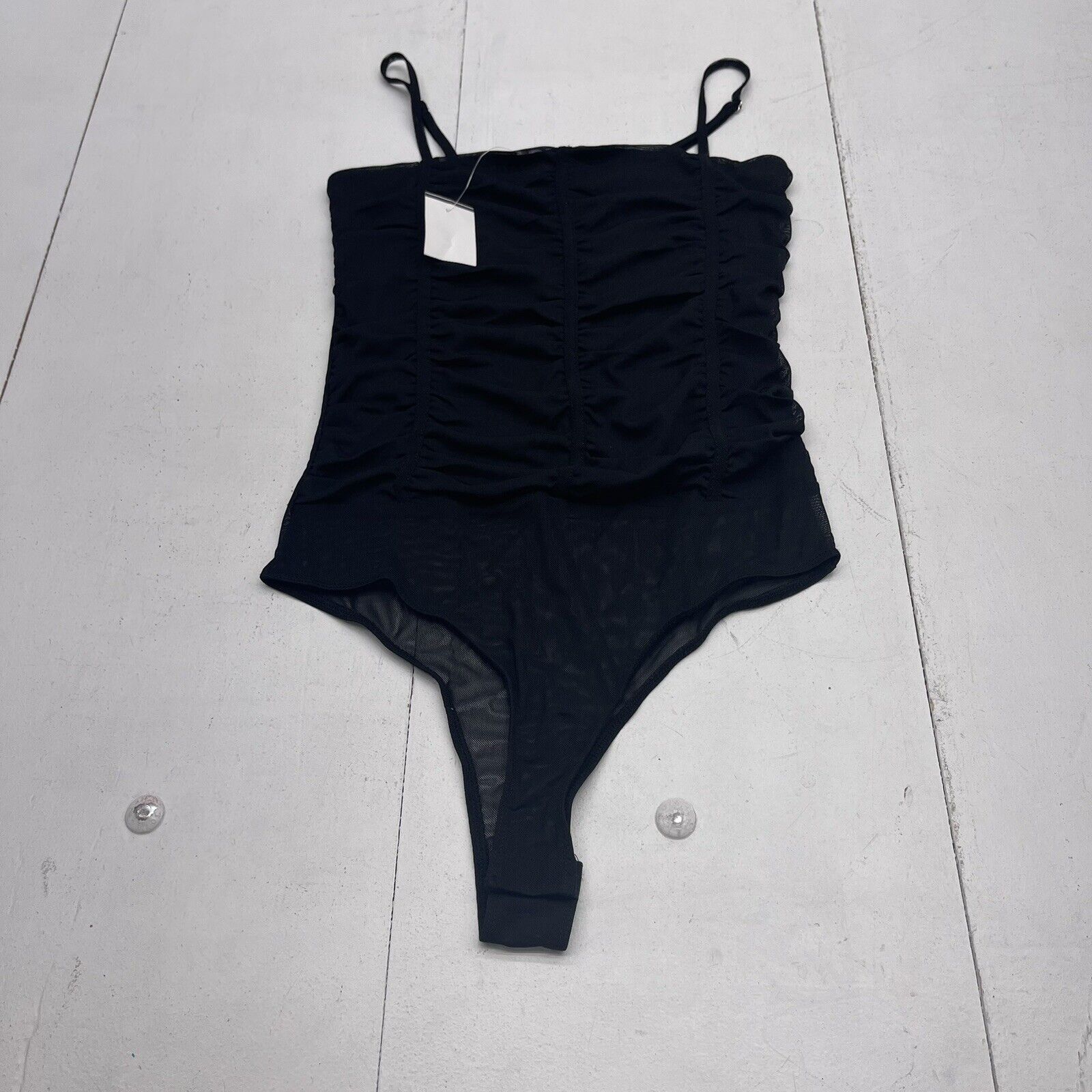 Stella Luce Black Sleeveless Mesh Bodysuit Women's Small NWOT