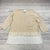 Tyler Boe Boutique Beige Cashmere 3/4 Sleeve Fringe Tunic Shirt Women Size L NEW