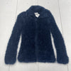 Vintage Miss B Navy Blue Fuzzy Zip-Up Jacket Women&#39;s Size S/M*