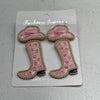 Fashion Jewelry Pink Cowboy Hat/ Boot Dangle Earrings Women’s New