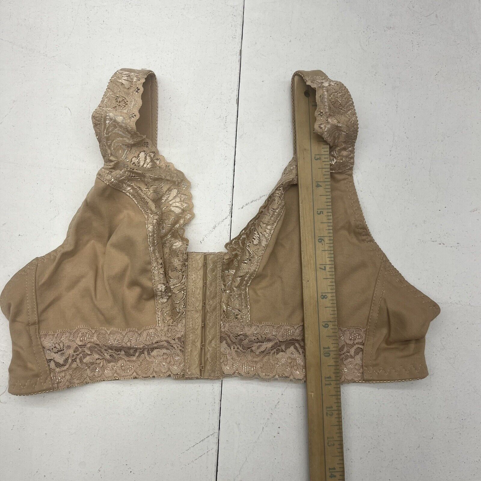 Nude Brown Lacy Front Hook Bra Women's XL NEW - beyond exchange