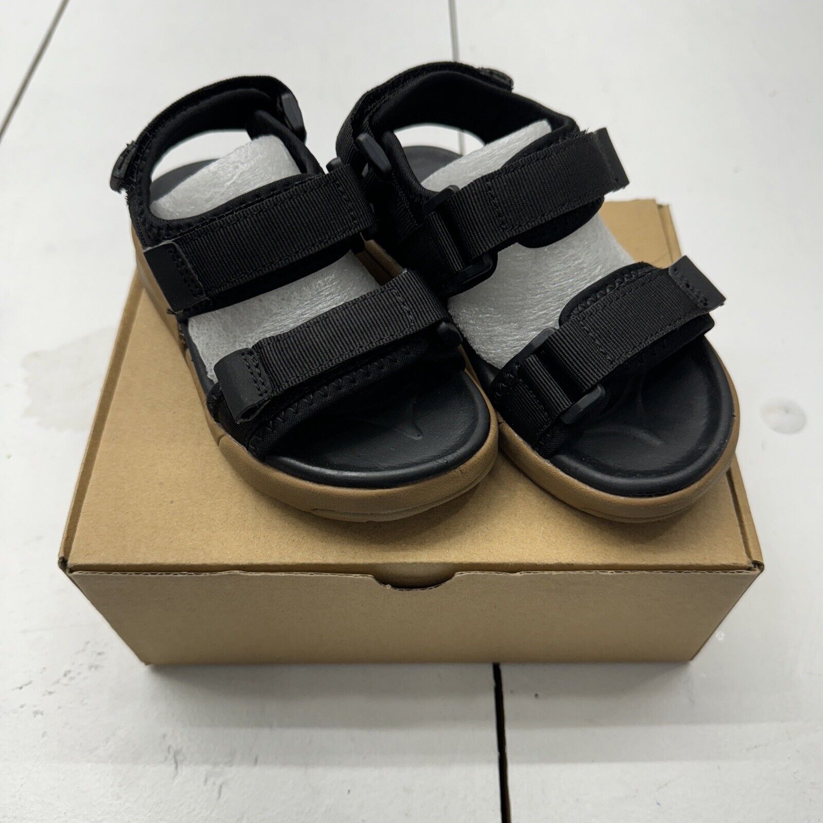 Kuling Black Mollösund Open Toe Sandals Canvas Straps Kids Size 25cm US Size 7
