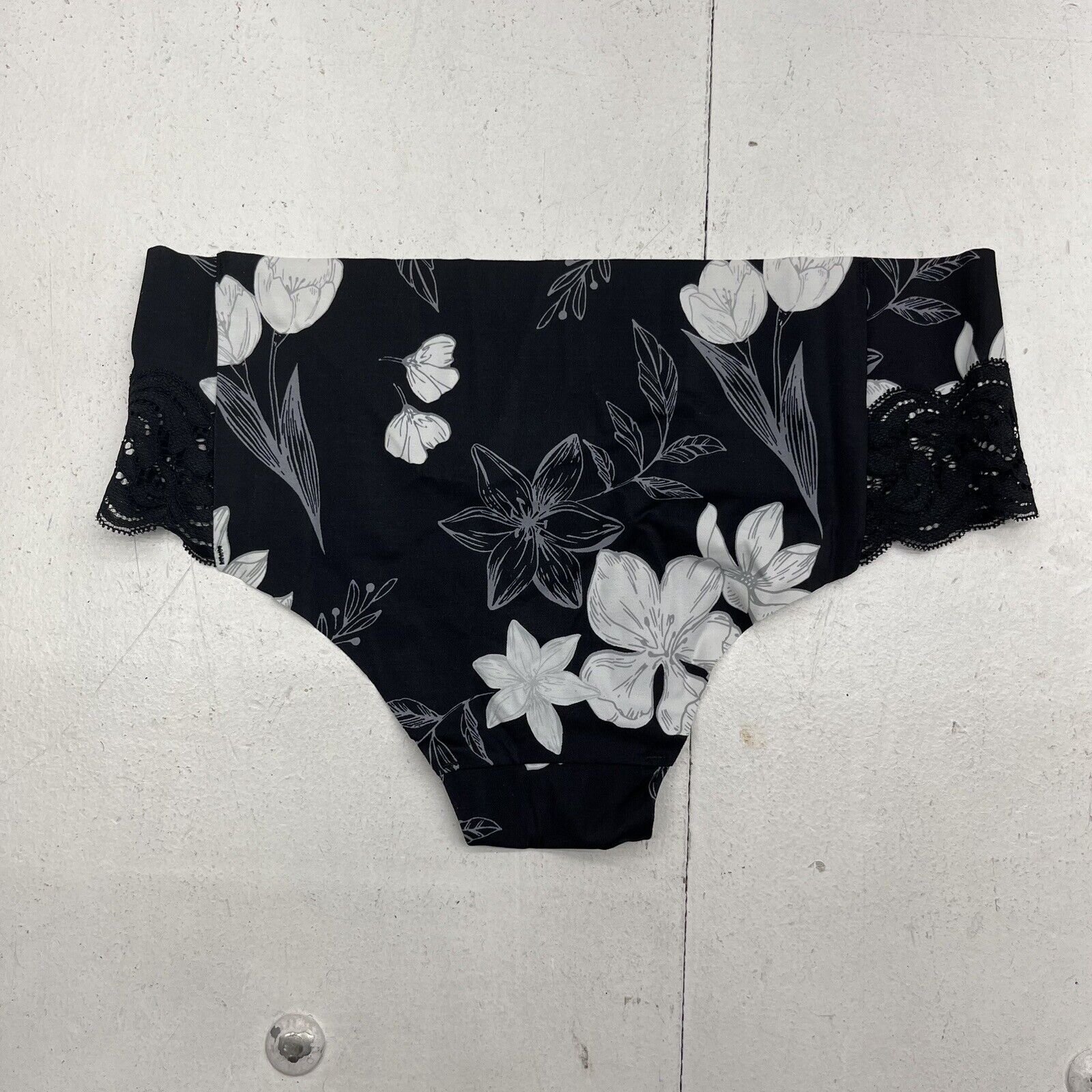 Auden Black Floral Cheeky Invisible Edge Underwear Women's Size