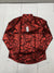 Coofandy Mens Black Red Paisley Print Long Sleeve Button Up Shirt Size Medium