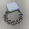ASOS Burnished Silver Tone Chain Bracelet With Flat Link Detail New