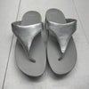 Fitflop Lulu Silver Leather Toe Post Sandals Women’s Size 8 New