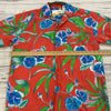 Vintage Mango Bay Red Floral Hawaiian Short Sleeve Button Up Shirt Men Size M