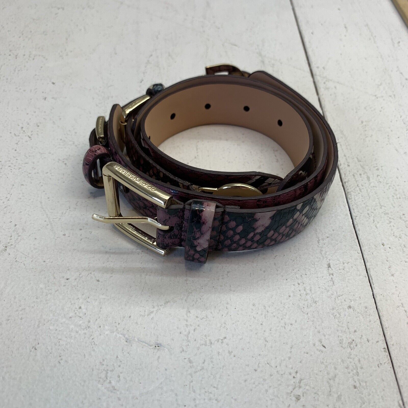 Dolce & Gabbana Womens Pink Snakeskin belt Size 38