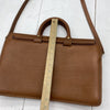 JACK GEORGES Tan Leather Shoulder Laptop Briefcase Tote Bag New