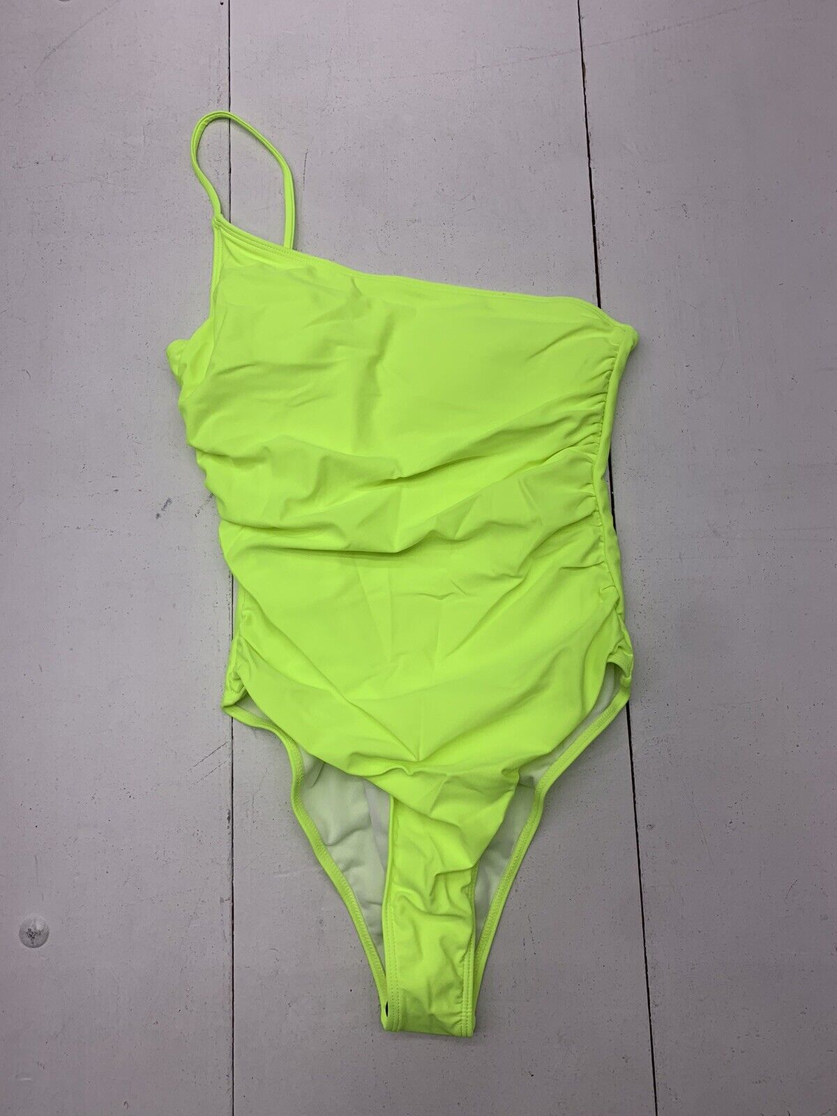 Shein Womens Neon Green One Strap Full Body Swim Suit Size Medium - beyond  exchange