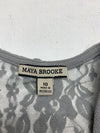 Maya Brooke Womens Grey Lace Crop Blazer Size 10