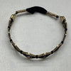 Geometric Brass Colored Rope Beaded Black Clasp Bracelet