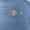 Vintage Holmeswood Youth Ministries 96 Blue Short Sleeve Henley Adults Large