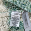 Loft Cream &amp; Mint Striped Knit Sweater Women’s Size Large