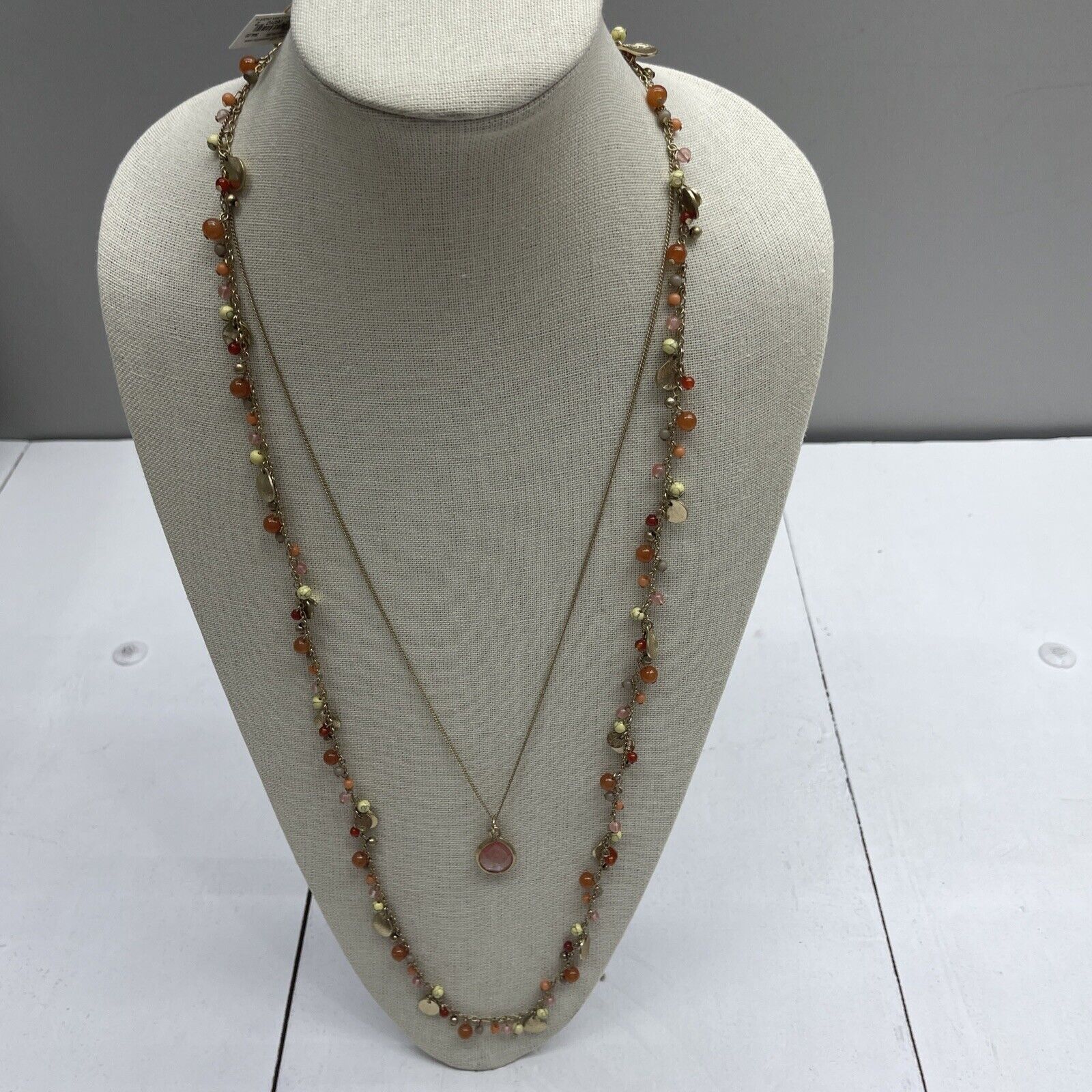 Lonna & Lilly 2 in 1 Orange Beaded Necklace