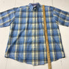 Wrangler Twenty X Blue Yellow Plaid Short Sleeve Button Up Cowboy Shirt Men Size
