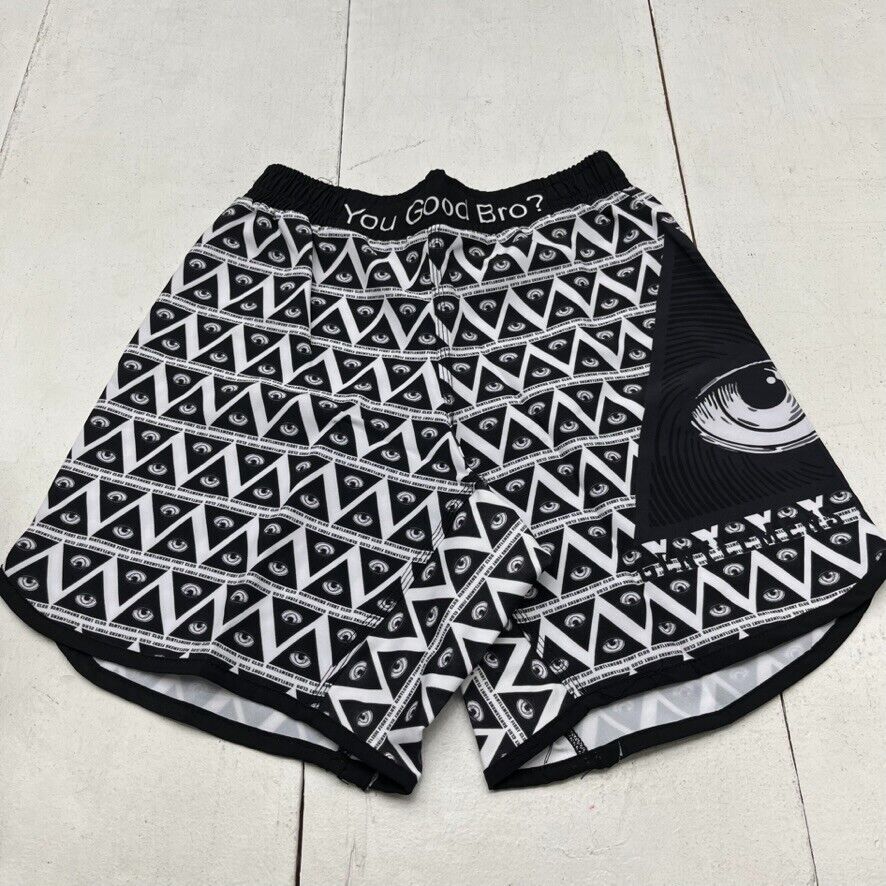 Black & White Pyramid Print Athletic Shorts Mens Size Small NEW