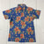 Neek Mens Vintage Blue Floral Hawaiian Short Sleeve Button Up Size Medium