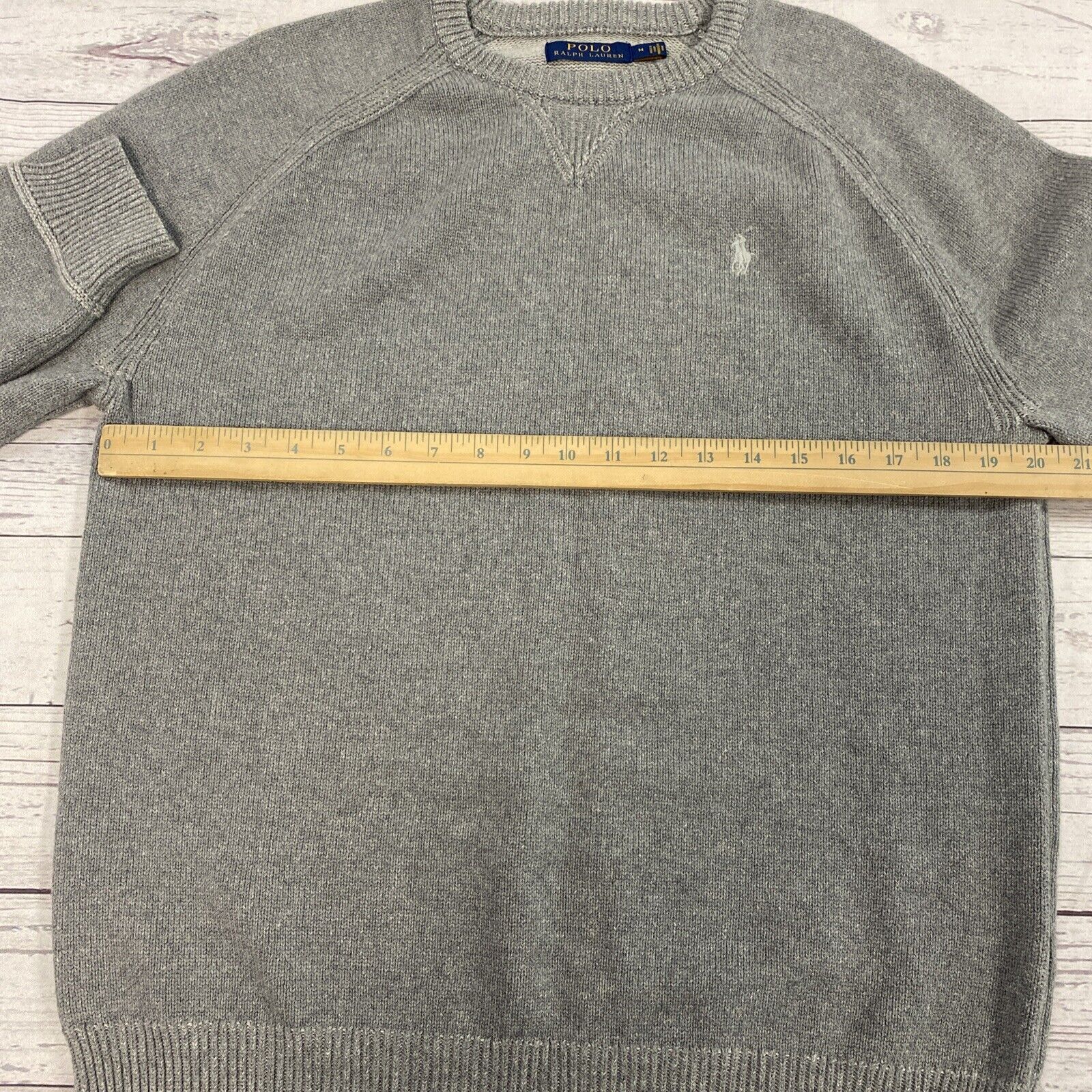 Polo Ralph Lauren Gray Cable Knit Crewneck Sweater Mens Size Medium -  beyond exchange