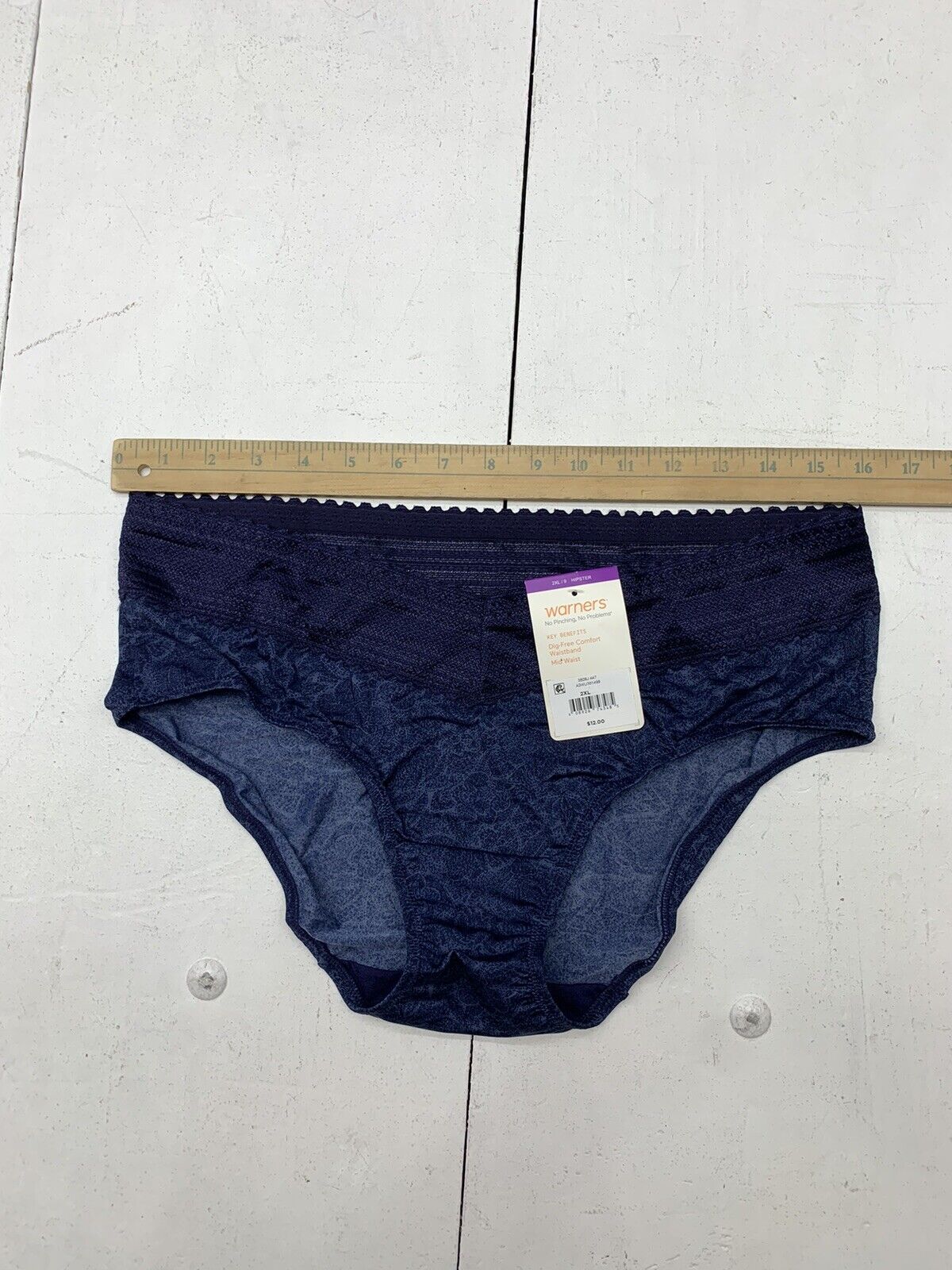 Warners Womens Dark Blue Hipster Panties Size 2XL - beyond exchange