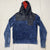 Hudson Mens blue acid wash faux leather hoodie size medium