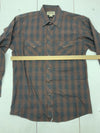 Red River Mens Brown Plaid Long Sleeve Button Up Shirt Size Large