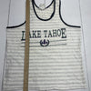 VINTAGE Signet Grey Striped Lake Tahoe Tank Top Made In USA 1992 Men Size L / XL