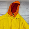 Tommy Hilfiger Retro Yellow Long RainCoat Packable Hood Women Size XL