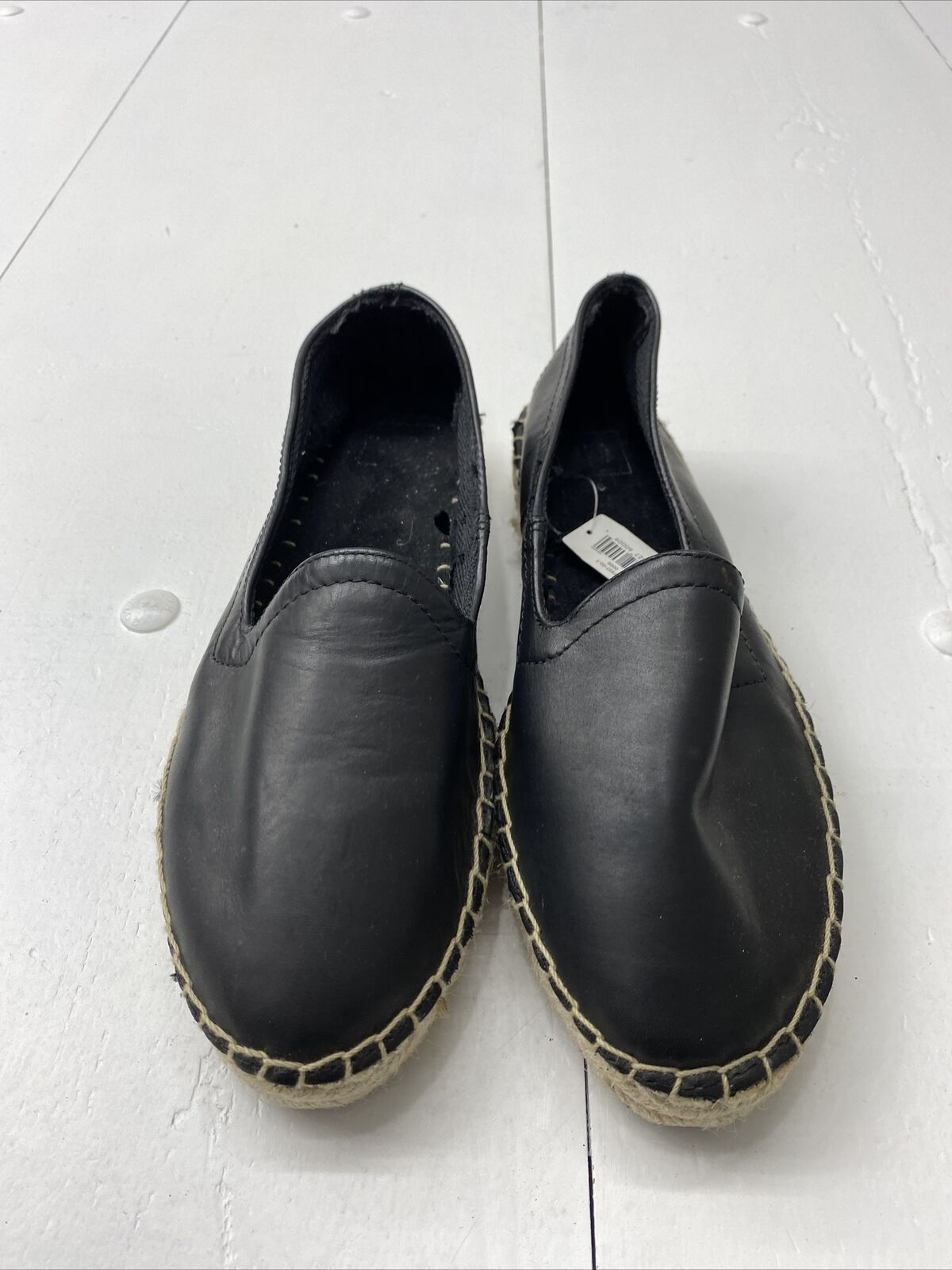 Gap Black Leather Espadrille Loafers Slip On Shoes Round Toe Women's S -  beyond exchange