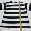 Vintage Black White Strip Nautical Short Sleeve T-Shirt Adult Size Large