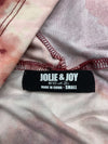 Jolie &amp; Joy Womens Pink Red Marble Cropped Fullzip Jacket Size Small