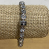Chico’s Silver Tone Clear Crystals Magnetic Close Bangle Bracelet NEW