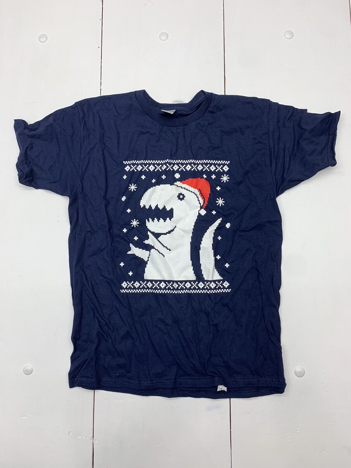 Gildan Boys Blue Christmas Short Sleeve Graphic Shirt Size XL