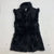 Womens Black Fur zip up reversible Vest size XL