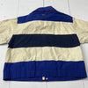 Vintage Tommy Hilfiger White Blue Striped Pack Away Hood Jacket Size XL RARE