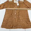 Daytrip Crotchet Flyaway Cardigan Sweater Copper Penny Cream Women’s Size XL New