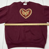 Vintage Jerzees Maroon Heart Patch Pullover Sweater Women Size Large