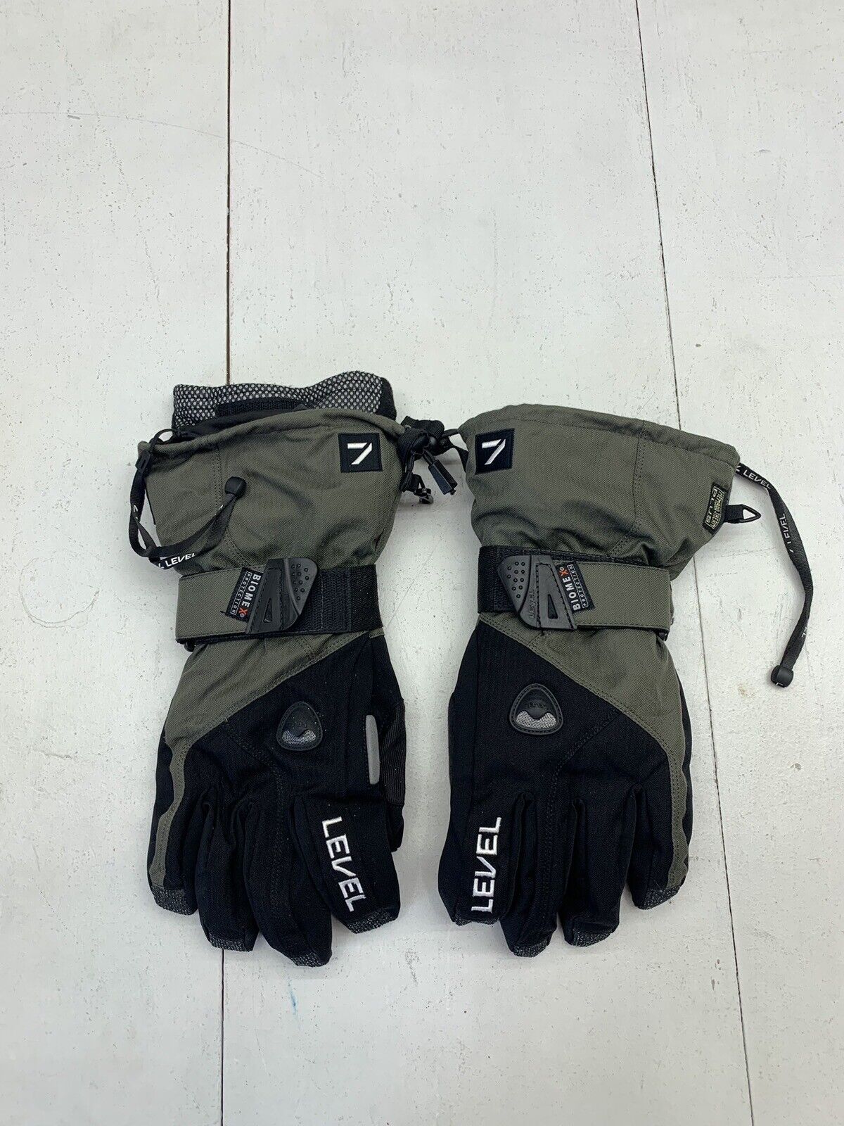 Level 7 Biomex Protection Mens Black Dark Green Ski Gloves Size Medium
